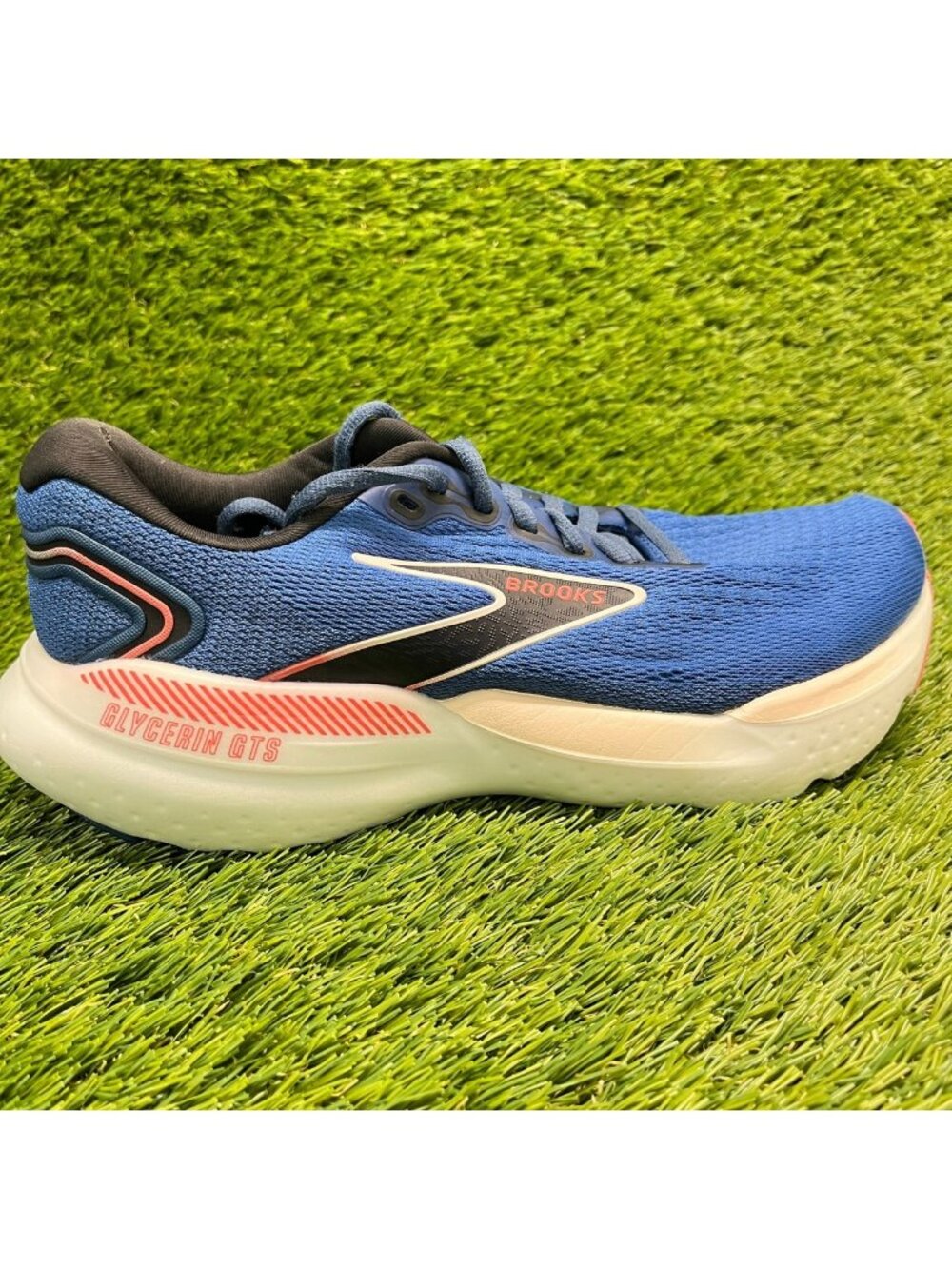 Brooks Glycerin GTS 21 Womens Size 8.5 Blue Black Running Walking Shoes Sneakers